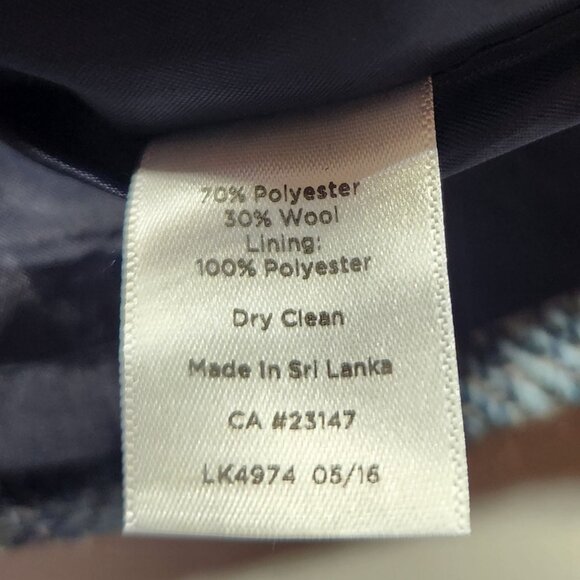 Talbots skirt Womens Blue Plaid Wool-Blend Pencil Size 10 career office - Picture 4 of 8